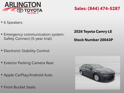 Used 2026 Toyota Camry LE FWD image 4