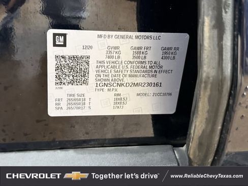 Used 2021 Chevrolet Tahoe LT w/ Luxury Package RWD image 38
