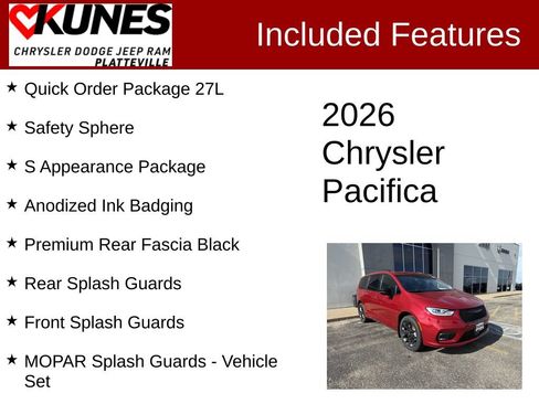 New 2026 Chrysler Pacifica Select w/ S Appearance Package AWD/4WD image 2