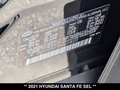Used 2021 Hyundai Santa Fe SEL AWD/4WD image 30