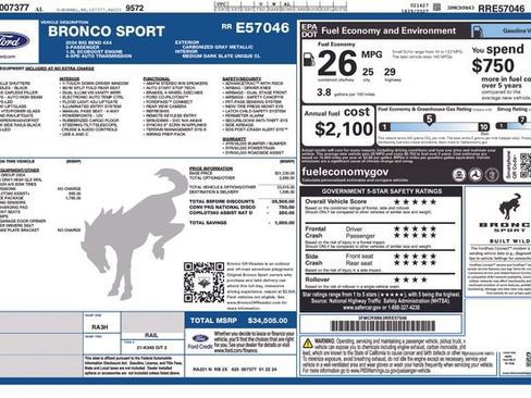 Used 2024 Ford Bronco Sport Big Bend w/ Convenience Package AWD/4WD image 36