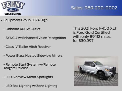 Certified 2021 Ford F150 XLT w/ Equipment Group 302A High image 9