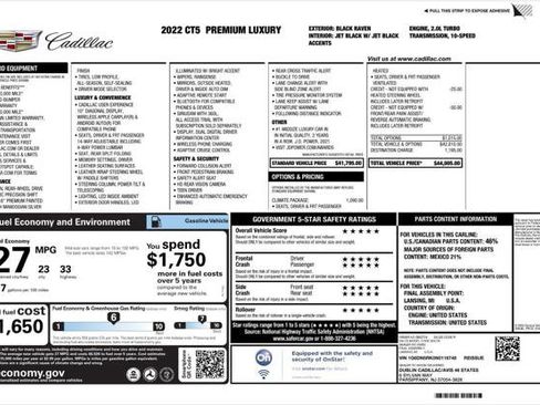 Used 2022 Cadillac CT5 Premium Luxury w/ Climate Package image 4