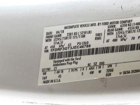 Used 2018 Ford F350 XL w/ Ambulance Prep Package image 40