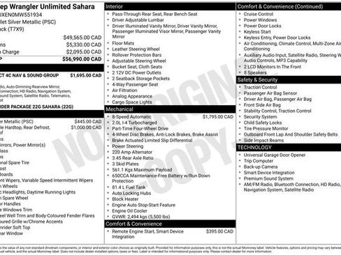 Used 2021 Jeep Wrangler Unlimited Sahara w/ Uconnect 4C Nav & Sound Group image 24