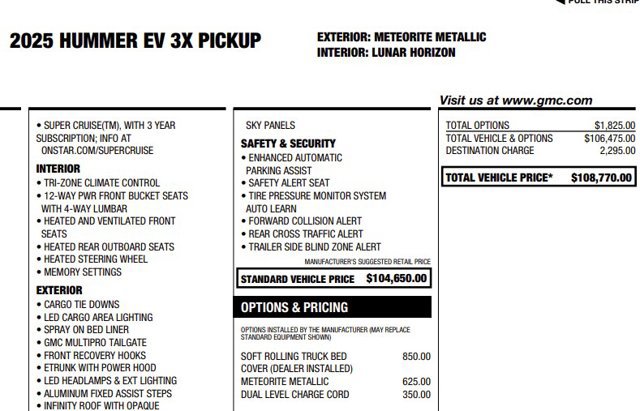 Used 2025 GMC Hummer EV 3X AWD/4WD image 3