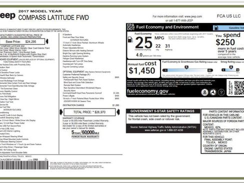 Used 2017 Jeep Compass Latitude w/ Safe & Security Group image 3