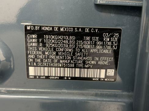 Certified 2025 Honda HR-V LX image 20