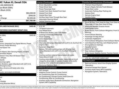 Used 2025 GMC Yukon XL Denali w/ LPO, Floor Liner Package AWD/4WD image 5