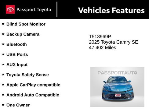 Used 2025 Toyota Camry SE FWD image 10