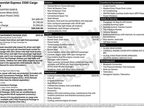 New 2025 Chevrolet Express 2500 Work Van w/ Driver Convenience Package image 20