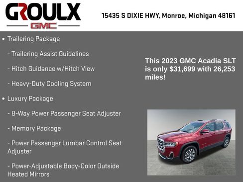 Used 2023 GMC Acadia SLT w/ Preferred Package AWD/4WD image 15