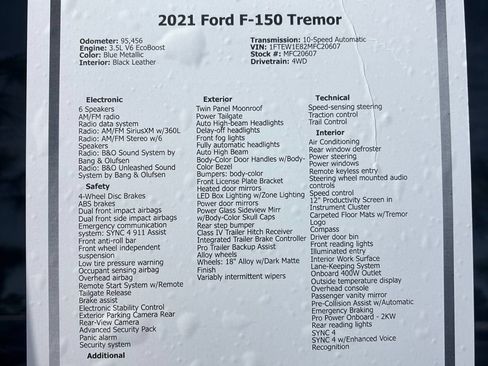 Used 2021 Ford F150 Tremor w/ Equipment Group 402A High AWD/4WD image 15
