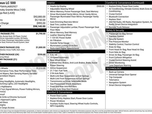 Used 2018 Lexus LC 500 Coupe w/ Touring Package RWD image 4