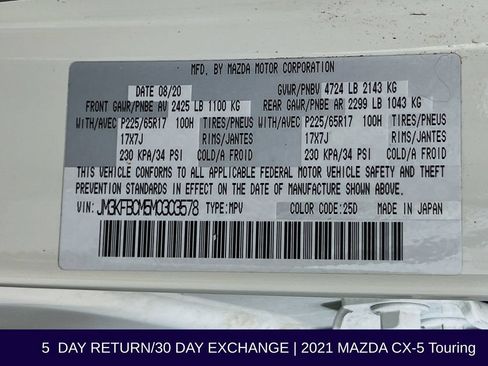 Used 2021 MAZDA CX-5 Touring AWD/4WD image 36