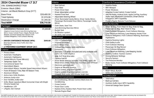 Used 2024 Chevrolet Blazer LT w/ Convenience Package FWD image 7