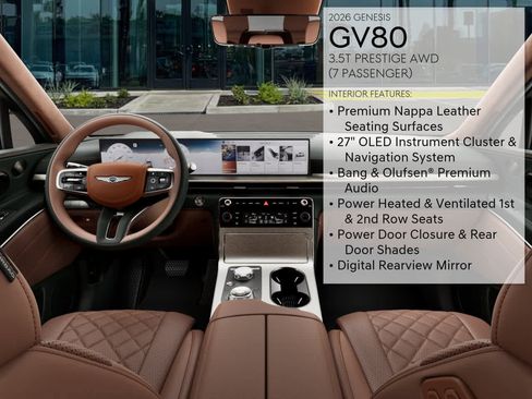 New 2026 Genesis GV80 3.5T Prestige AWD/4WD image 17