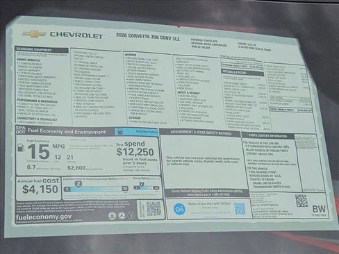 New 2026 Chevrolet Corvette Z06 w/ Stealth Interior Trim Package image 25