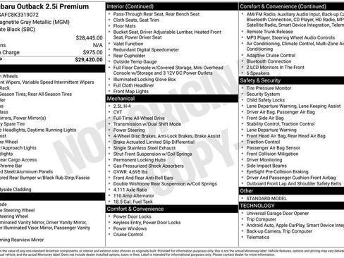 Used 2019 Subaru Outback 2.5i Premium image 52