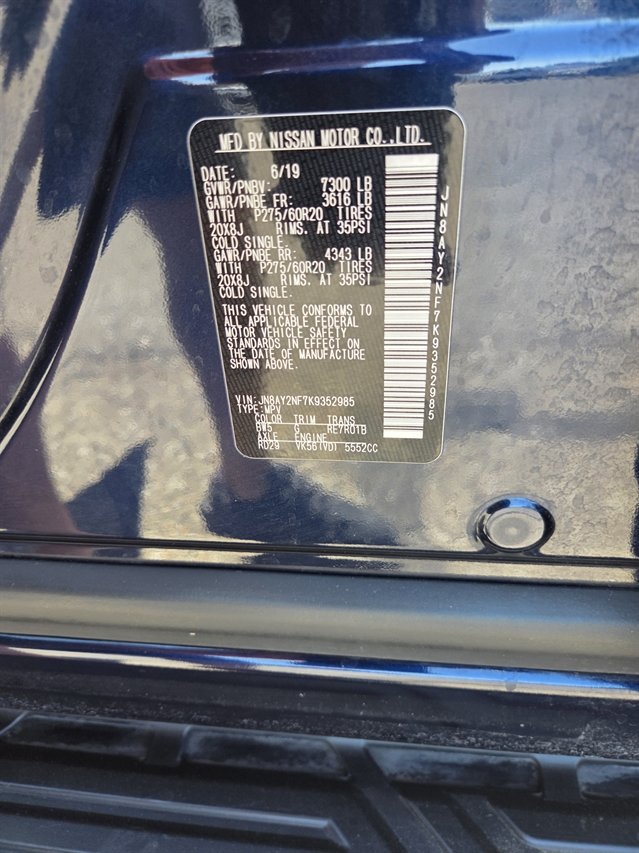 Used 2019 Nissan Armada Platinum w/ Captain's Chairs Package RWD image 18