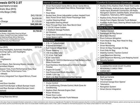 Used 2023 Genesis GV70 2.5T w/ Select Package image 2