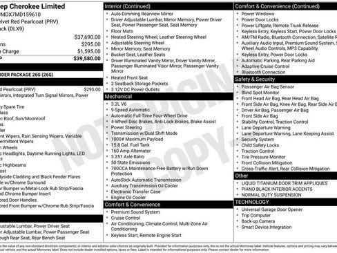 Certified 2021 Jeep Cherokee Limited image 42