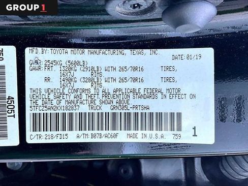 Certified 2019 Toyota Tacoma TRD Off-Road AWD/4WD image 37