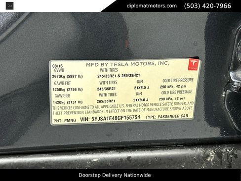 Used 2016 Tesla Model S P100D image 44
