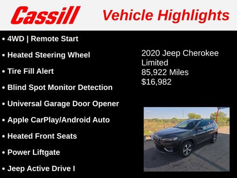 Used 2020 Jeep Cherokee Limited AWD/4WD image 3