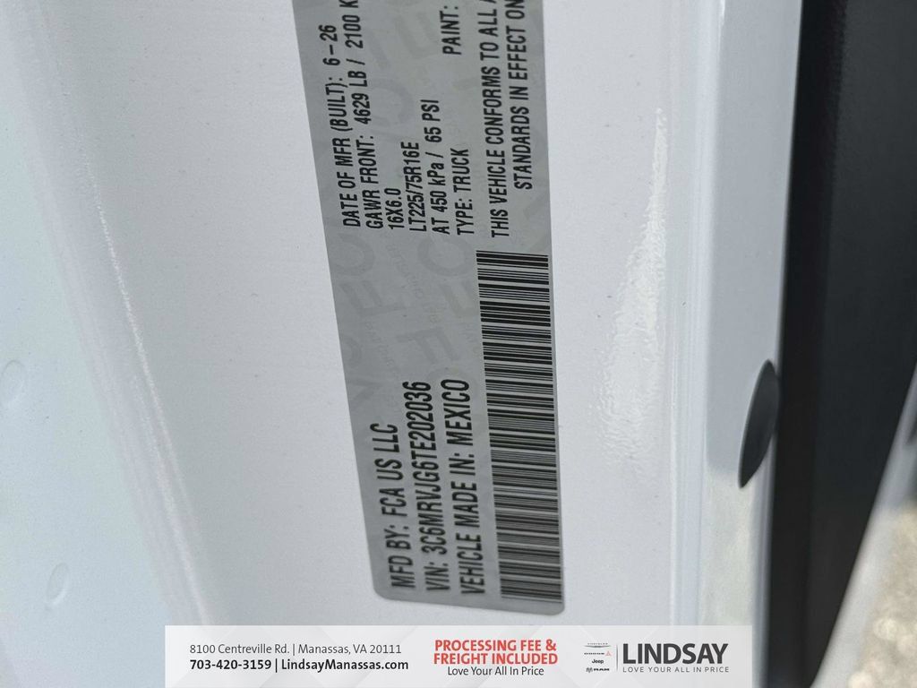 New 2026 RAM ProMaster 3500 w/ Safety Group FWD image 33