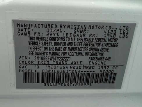 New 2026 Nissan Sentra SL w/ Floor Mat Package FWD image 22