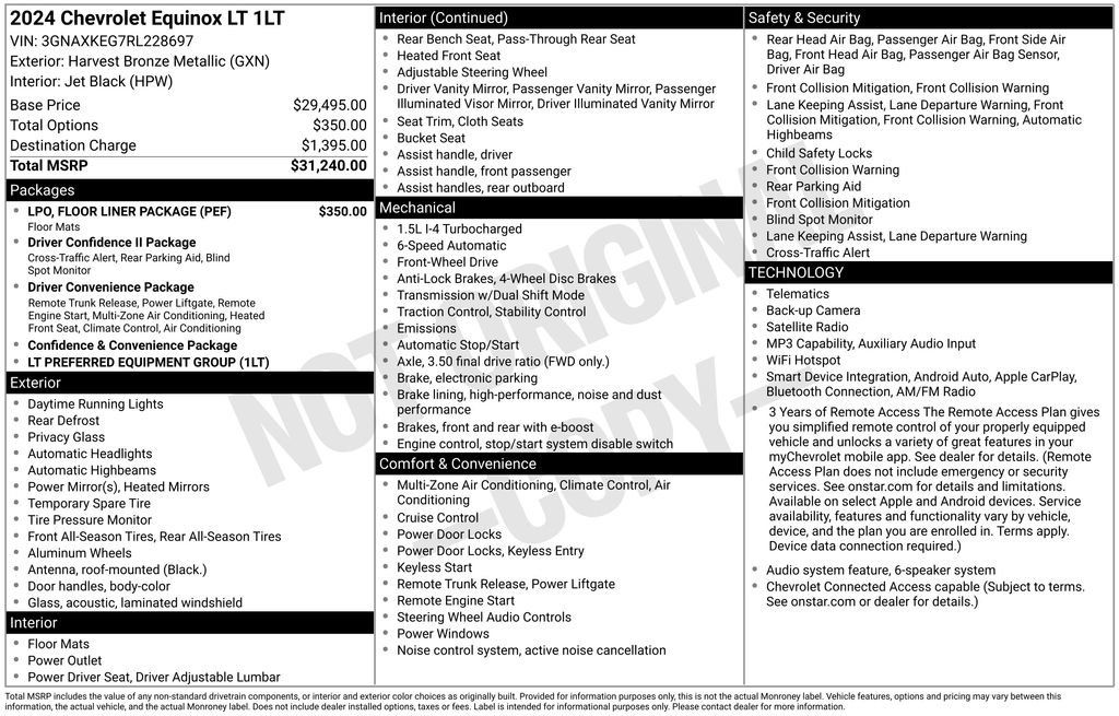 Used 2024 Chevrolet Equinox LT w/ LPO, Floor Liner Package FWD image 43