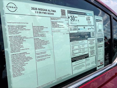 New 2026 Nissan Altima 2.5 SR FWD image 15