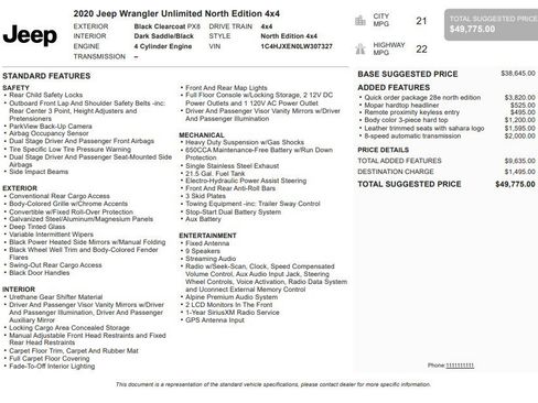 Used 2020 Jeep Wrangler Unlimited Sahara AWD/4WD image 35