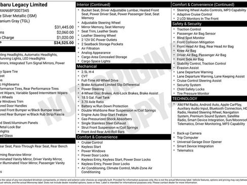 Certified 2023 Subaru Legacy Limited AWD/4WD image 11