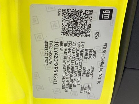 Certified 2024 Chevrolet Corvette Stingray Coupe w/ Battery Protection Package RWD image 24