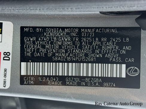 Certified 2023 Lexus ES 350 w/ Premium Package FWD image 35