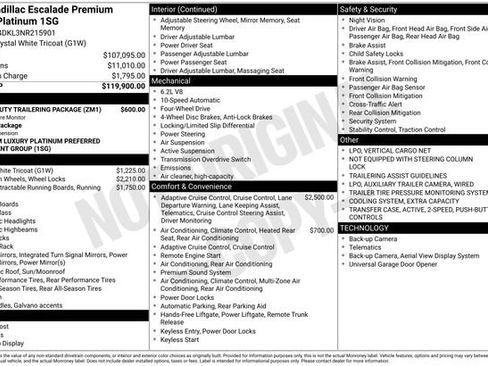 Certified 2022 Cadillac Escalade Premium Luxury Platinum w/ Heavy-Duty Trailer Package AWD/4WD image 6