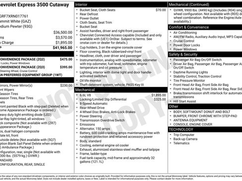 Used 2024 Chevrolet Express 3500 w/ Power Convenience Package RWD image 3