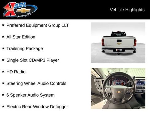 Certified 2018 Chevrolet Silverado 1500 LT w/ All Star Edition AWD/4WD image 2