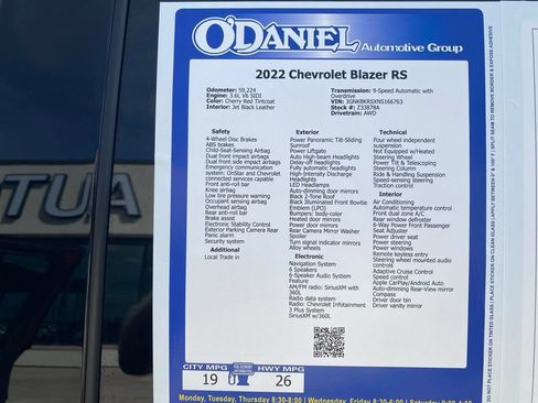 Used 2022 Chevrolet Blazer RS w/ Enhanced Convenience Package AWD/4WD image 28