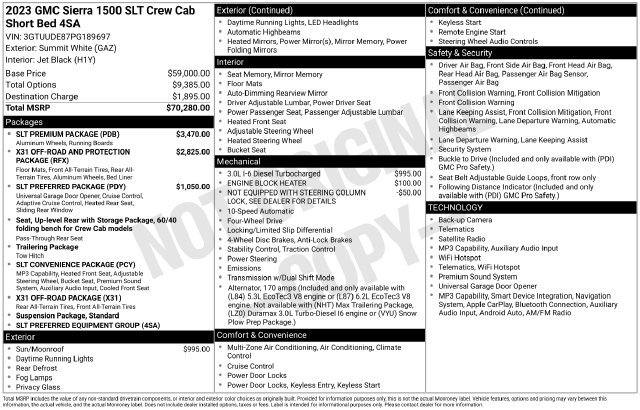 Used 2023 GMC Sierra 1500 SLT w/ SLT Premium Package AWD/4WD image 69