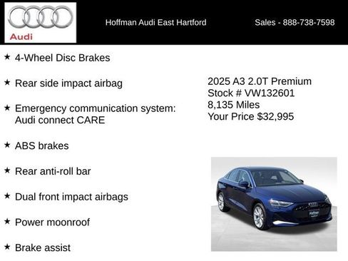 Certified 2025 Audi A3 2.0T Premium w/ Convenience Package AWD/4WD image 34