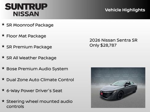 New 2026 Nissan Sentra SR FWD image 8