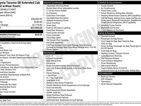 Used 2020 Toyota Tacoma SR w/ SR Convenience Package RWD image 16