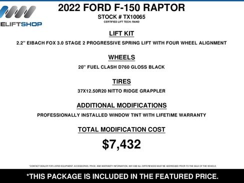 Used 2022 Ford F150 Raptor w/ Raptor 37 Performance Package AWD/4WD image 2