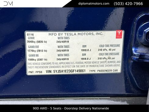 Used 2016 Tesla Model S 90D AWD/4WD image 47