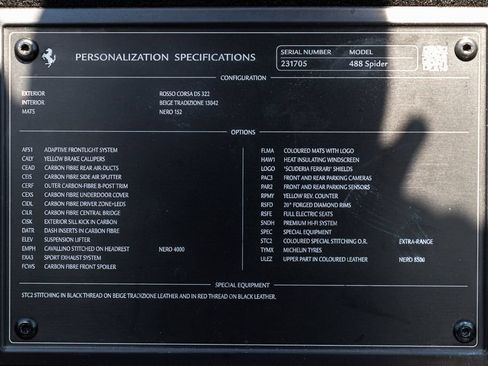Certified 2018 Ferrari 488 Spider RWD image 57