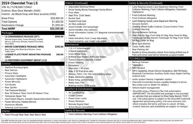 Used 2024 Chevrolet Trax LS w/ LS Convenience Package FWD image 21