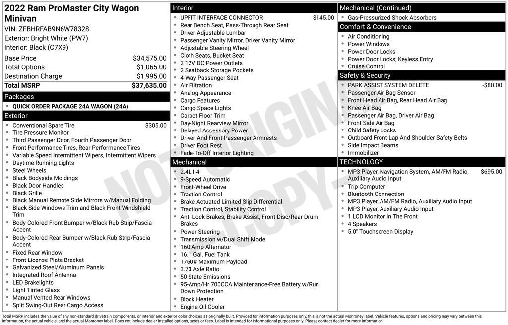 Used 2022 RAM ProMaster City Wagon FWD image 24